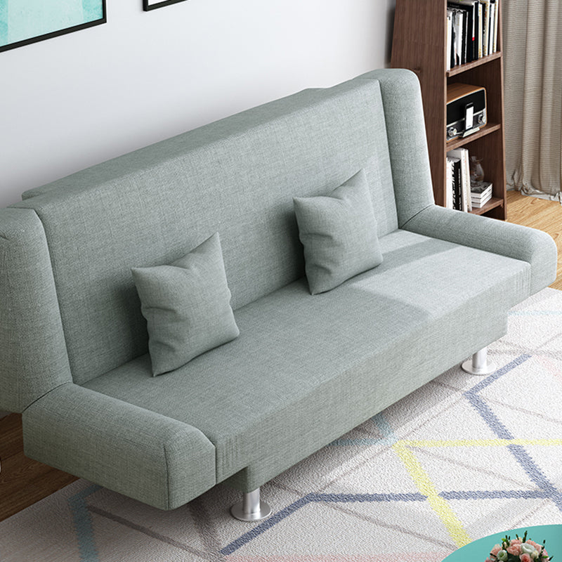 29.53"H Linen Armless Convertible Sleeper Sofa Bed for Living Room 59"L x 21.5"W x 29.5"H Light Grey Clearhalo 'furn' 'furn_sofas' 'Furniture' 'furniture_sofas' 'kitchen' 'kitchen_sofas' 'Living Room Furniture' 'Sofa' 'sofas' 4638444
