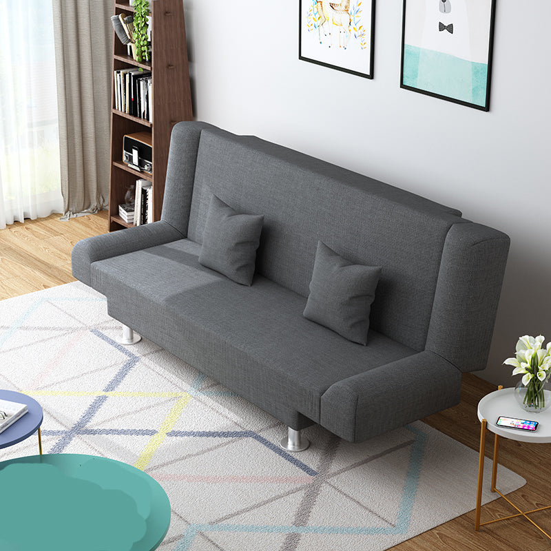29.53"H Linen Armless Convertible Sleeper Sofa Bed for Living Room Dark Gray Clearhalo 'furn' 'furn_sofas' 'Furniture' 'furniture_sofas' 'kitchen' 'kitchen_sofas' 'Living Room Furniture' 'Sofa' 'sofas' 4638445