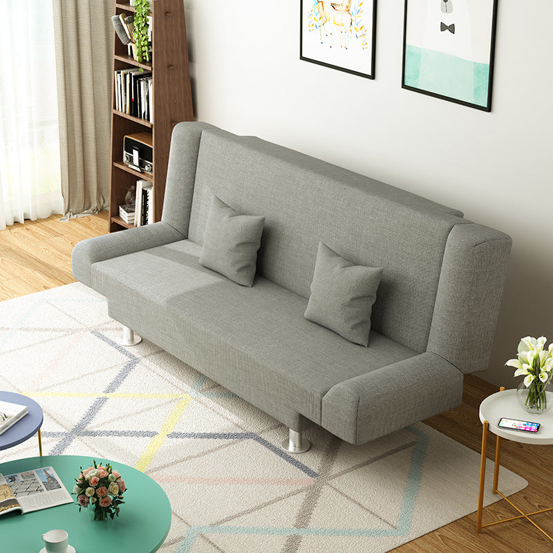 29.53"H Linen Armless Convertible Sleeper Sofa Bed for Living Room 47.2"L x 21.7"W x 29.5"H Light Grey Clearhalo 'furn' 'furn_sofas' 'Furniture' 'furniture_sofas' 'kitchen' 'kitchen_sofas' 'Living Room Furniture' 'Sofa' 'sofas' 4638459