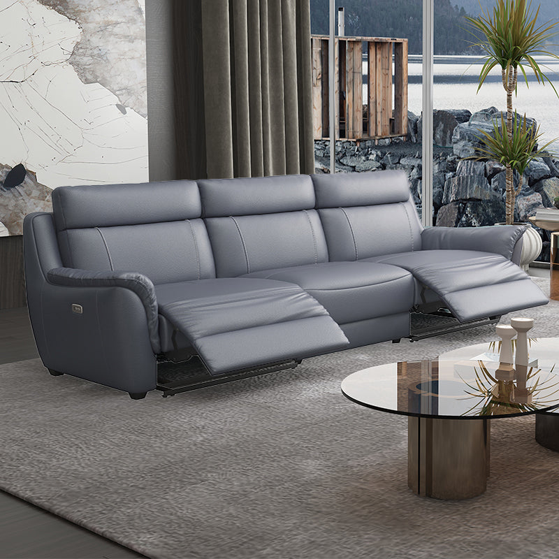 Faux Leather Recliner Sofa 39.3"W Pillow Top Arm with Sewn Pillow Back 102"L x 39"W x 39"H Faux Leather Clearhalo 'furn' 'furn_sofas' 'Furniture' 'furniture_sofas' 'kitchen' 'kitchen_sofas' 'Living Room Furniture' 'Sofa' 'sofas' 4638468