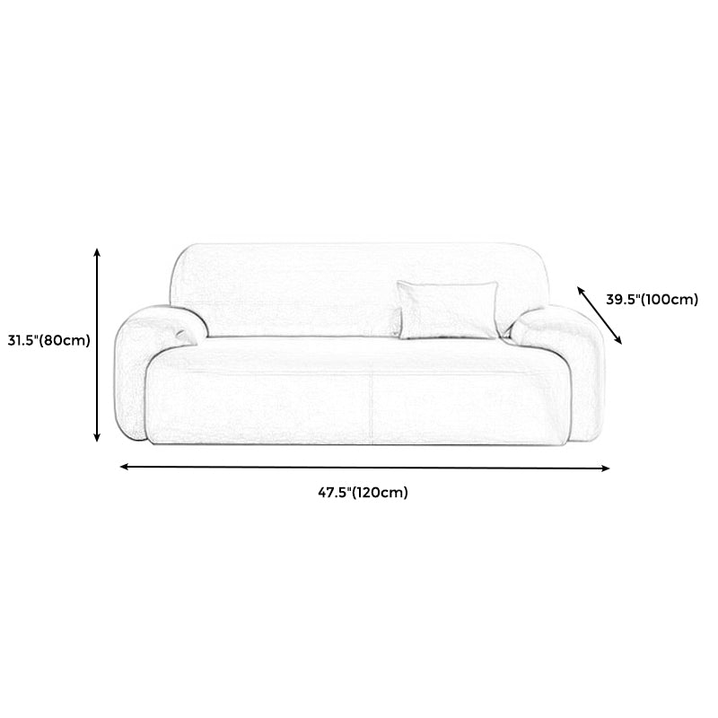 Standard Cushions Velvet Sofa 37.4"W with Recessed Arm for Living Room Clearhalo 'furn' 'furn_sofas' 'Furniture' 'furniture_sofas' 'kitchen' 'kitchen_sofas' 'Living Room Furniture' 'Sofa' 'sofas' 4638489