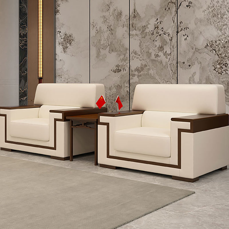 Contemporary Tight Back Standard Sofa 35.43"High Square Arm Sofa, Beige Clearhalo 'furn' 'furn_sofas' 'Furniture' 'furniture_sofas' 'kitchen' 'kitchen_sofas' 'Living Room Furniture' 'Sofa' 'sofas' 4638494