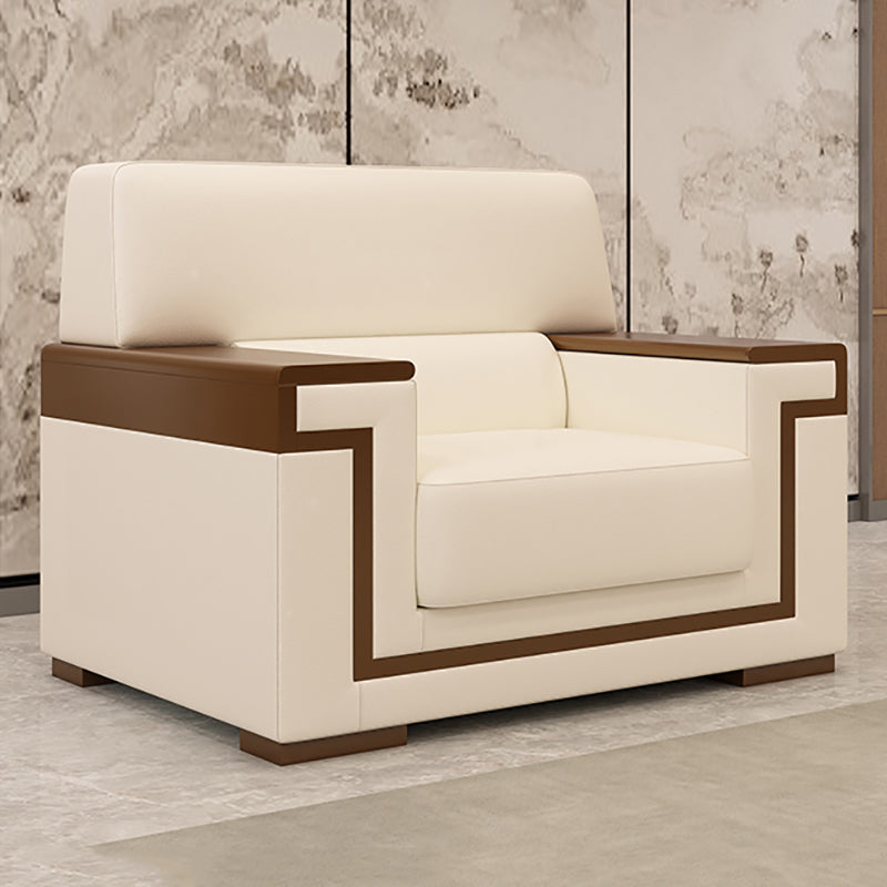 Contemporary Tight Back Standard Sofa 35.43"High Square Arm Sofa, Beige 39"L x 31.5"W x 35.5"H Clearhalo 'furn' 'furn_sofas' 'Furniture' 'furniture_sofas' 'kitchen' 'kitchen_sofas' 'Living Room Furniture' 'Sofa' 'sofas' 4638495