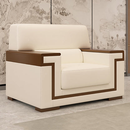 Contemporary Tight Back Standard Sofa 35.43"High Square Arm Sofa, Beige 39"L x 31.5"W x 35.5"H Clearhalo 'furn' 'furn_sofas' 'Furniture' 'furniture_sofas' 'kitchen' 'kitchen_sofas' 'Living Room Furniture' 'Sofa' 'sofas' 4638495