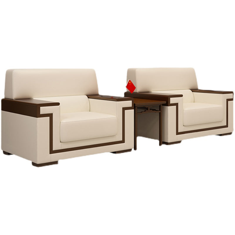 Contemporary Tight Back Standard Sofa 35.43"High Square Arm Sofa, Beige Clearhalo 'furn' 'furn_sofas' 'Furniture' 'furniture_sofas' 'kitchen' 'kitchen_sofas' 'Living Room Furniture' 'Sofa' 'sofas' 4638497