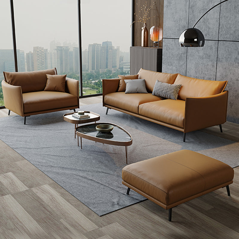 Modern Cushions Standard Sofa 29.53"High Square Arm Sofa, Champagne Clearhalo 'furn' 'furn_sofas' 'Furniture' 'furniture_sofas' 'kitchen' 'kitchen_sofas' 'Living Room Furniture' 'Sofa' 'sofas' 4638506