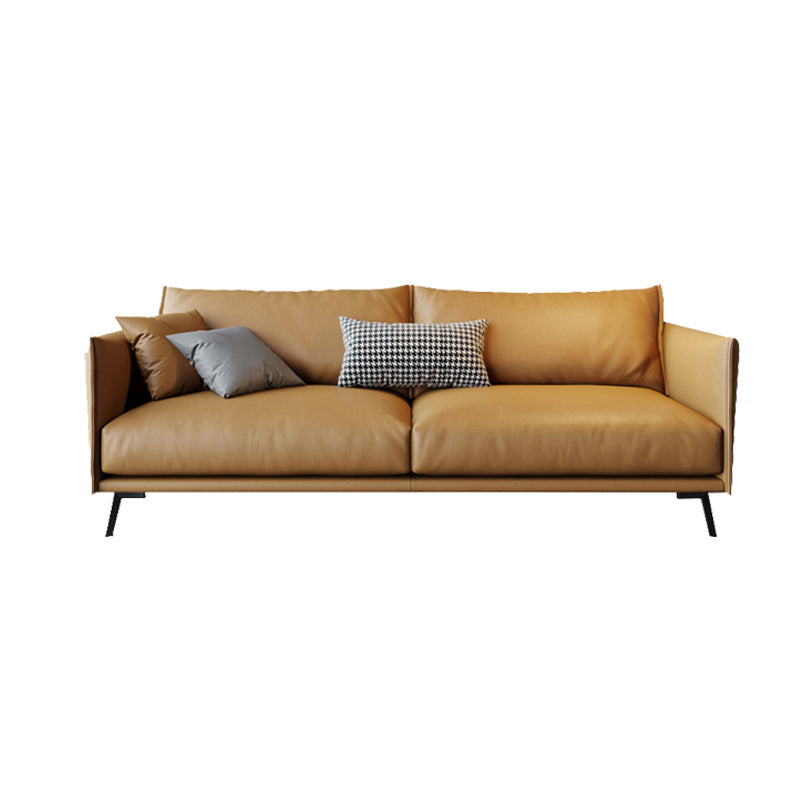 Modern Cushions Standard Sofa 29.53"High Square Arm Sofa, Champagne Clearhalo 'furn' 'furn_sofas' 'Furniture' 'furniture_sofas' 'kitchen' 'kitchen_sofas' 'Living Room Furniture' 'Sofa' 'sofas' 4638510