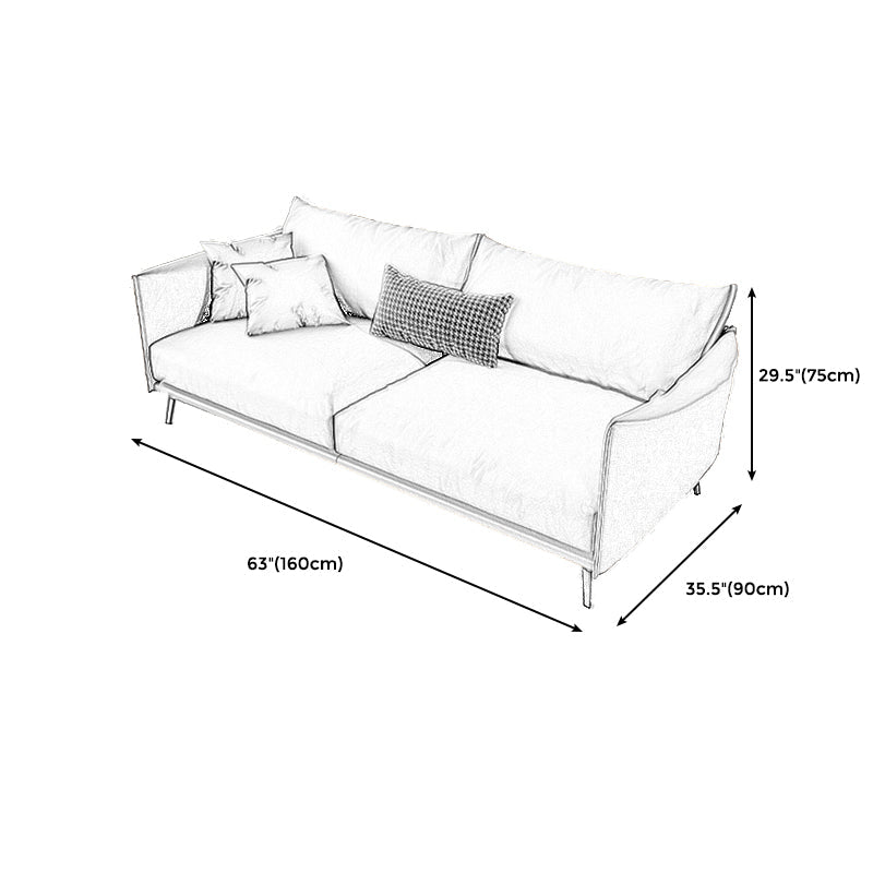 Modern Cushions Standard Sofa 29.53"High Square Arm Sofa, Champagne Clearhalo 'furn' 'furn_sofas' 'Furniture' 'furniture_sofas' 'kitchen' 'kitchen_sofas' 'Living Room Furniture' 'Sofa' 'sofas' 4638514