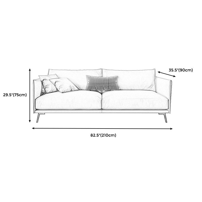 Modern Cushions Standard Sofa 29.53"High Square Arm Sofa, Champagne Clearhalo 'furn' 'furn_sofas' 'Furniture' 'furniture_sofas' 'kitchen' 'kitchen_sofas' 'Living Room Furniture' 'Sofa' 'sofas' 4638515