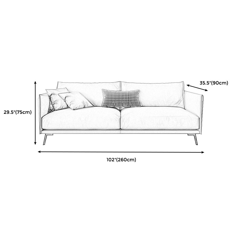 Modern Cushions Standard Sofa 29.53"High Square Arm Sofa, Champagne Clearhalo 'furn' 'furn_sofas' 'Furniture' 'furniture_sofas' 'kitchen' 'kitchen_sofas' 'Living Room Furniture' 'Sofa' 'sofas' 4638516