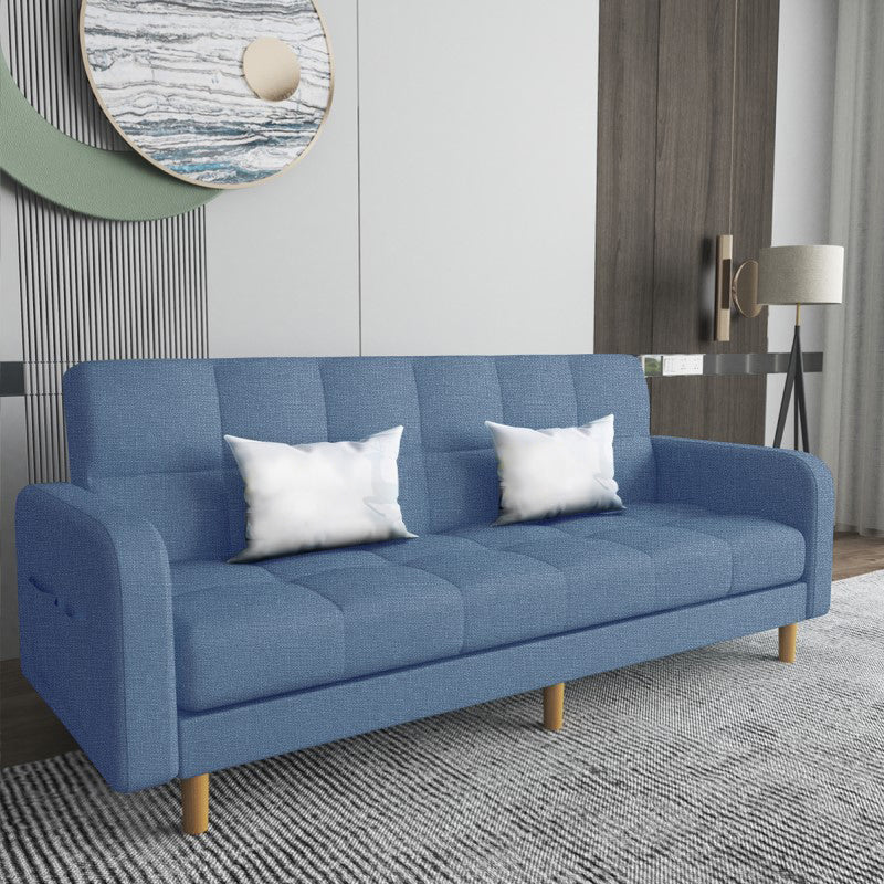 Square Arm Modern Sofa with Biscuit Back Storage Sofa for Living Room Light Blue Linen Blend Clearhalo 'furn' 'furn_sofas' 'Furniture' 'furniture_sofas' 'kitchen' 'kitchen_sofas' 'Living Room Furniture' 'Sofa' 'sofas' 4638518