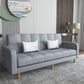 Square Arm Modern Sofa with Biscuit Back Storage Sofa for Living Room Light Gray Faux Leather Clearhalo 'furn' 'furn_sofas' 'Furniture' 'furniture_sofas' 'kitchen' 'kitchen_sofas' 'Living Room Furniture' 'Sofa' 'sofas' 4638521