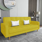 Square Arm Modern Sofa with Biscuit Back Storage Sofa for Living Room Yellow Linen Blend Clearhalo 'furn' 'furn_sofas' 'Furniture' 'furniture_sofas' 'kitchen' 'kitchen_sofas' 'Living Room Furniture' 'Sofa' 'sofas' 4638524