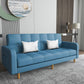 Square Arm Modern Sofa with Biscuit Back Storage Sofa for Living Room Turquoise Faux Leather Clearhalo 'furn' 'furn_sofas' 'Furniture' 'furniture_sofas' 'kitchen' 'kitchen_sofas' 'Living Room Furniture' 'Sofa' 'sofas' 4638528
