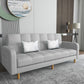 Square Arm Modern Sofa with Biscuit Back Storage Sofa for Living Room Off-White Faux Leather Clearhalo 'furn' 'furn_sofas' 'Furniture' 'furniture_sofas' 'kitchen' 'kitchen_sofas' 'Living Room Furniture' 'Sofa' 'sofas' 4638535