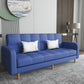 Square Arm Modern Sofa with Biscuit Back Storage Sofa for Living Room Dark Blue Faux Leather Clearhalo 'furn' 'furn_sofas' 'Furniture' 'furniture_sofas' 'kitchen' 'kitchen_sofas' 'Living Room Furniture' 'Sofa' 'sofas' 4638539
