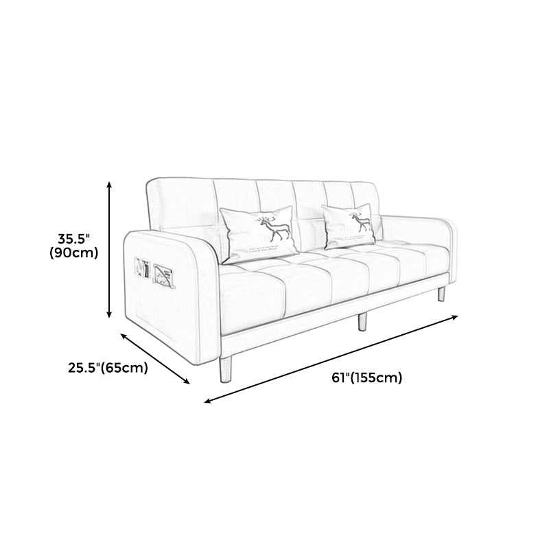 Square Arm Modern Sofa with Biscuit Back Storage Sofa for Living Room Clearhalo 'furn' 'furn_sofas' 'Furniture' 'furniture_sofas' 'kitchen' 'kitchen_sofas' 'Living Room Furniture' 'Sofa' 'sofas' 4638545