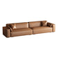 Faux Leather Modern Standard Sofa 37"W Square Arm Sofa Sofa Living Room 110.2"L x 39.4"W x 29.5"H Coffee Clearhalo 'furn' 'furn_sofas' 'Furniture' 'furniture_sofas' 'kitchen' 'kitchen_sofas' 'Living Room Furniture' 'Sofa' 'sofas' 4638550