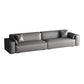 Faux Leather Modern Standard Sofa 37"W Square Arm Sofa Sofa Living Room 110.2"L x 39.4"W x 29.5"H Dark Gray Clearhalo 'furn' 'furn_sofas' 'Furniture' 'furniture_sofas' 'kitchen' 'kitchen_sofas' 'Living Room Furniture' 'Sofa' 'sofas' 4638554