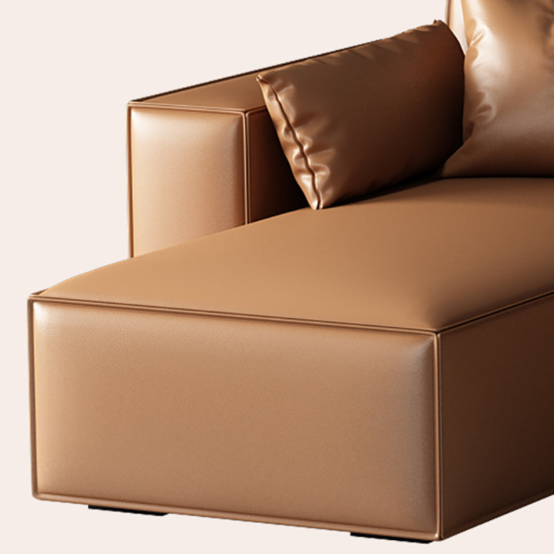 Faux Leather Modern Standard Sofa 37"W Square Arm Sofa Sofa Living Room Clearhalo 'furn' 'furn_sofas' 'Furniture' 'furniture_sofas' 'kitchen' 'kitchen_sofas' 'Living Room Furniture' 'Sofa' 'sofas' 4638563