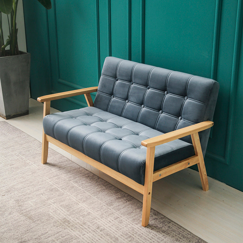 ブラウンモダンビスケットバック本革標準ソファ27.56 "高四角いアームソファ