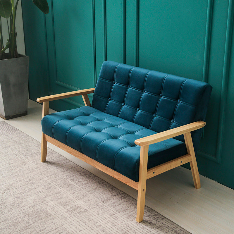 ブラウンモダンビスケットバック本革標準ソファ27.56 "高四角いアームソファ