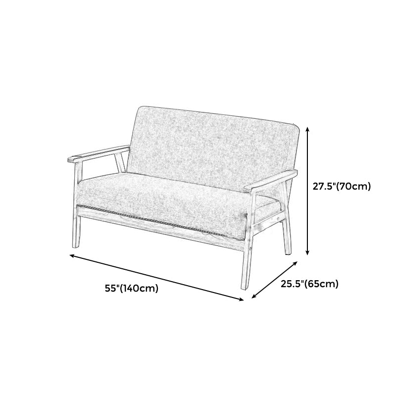 ブラウンモダンビスケットバック本革標準ソファ27.56 "高四角いアームソファ