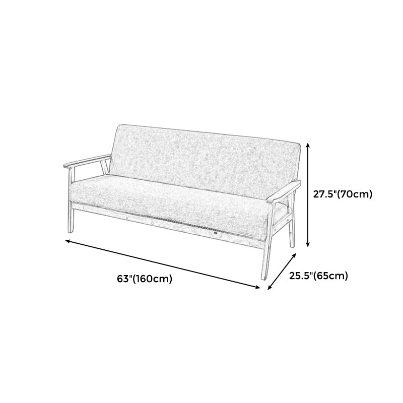 ブラウンモダンビスケットバック本革標準ソファ27.56 "高四角いアームソファ