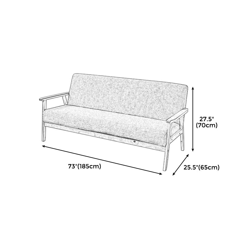 ブラウンモダンビスケットバック本革標準ソファ27.56 "高四角いアームソファ