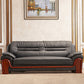 Traditional Sewn Pillow Back Sofa 35.43"High Rolled Arm Sofa, Black 87"L x 33.5"W x 35.5"H Genuine Leather Clearhalo 'furn' 'furn_sofas' 'Furniture' 'furniture_sofas' 'kitchen' 'kitchen_sofas' 'Living Room Furniture' 'Sofa' 'sofas' 4638608