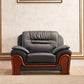 Traditional Sewn Pillow Back Sofa 35.43"High Rolled Arm Sofa, Black 47"L x 33.5"W x 35.5"H Genuine Leather Clearhalo 'furn' 'furn_sofas' 'Furniture' 'furniture_sofas' 'kitchen' 'kitchen_sofas' 'Living Room Furniture' 'Sofa' 'sofas' 4638611