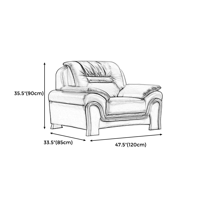 Traditional Sewn Pillow Back Sofa 35.43"High Rolled Arm Sofa, Black Clearhalo 'furn' 'furn_sofas' 'Furniture' 'furniture_sofas' 'kitchen' 'kitchen_sofas' 'Living Room Furniture' 'Sofa' 'sofas' 4638622