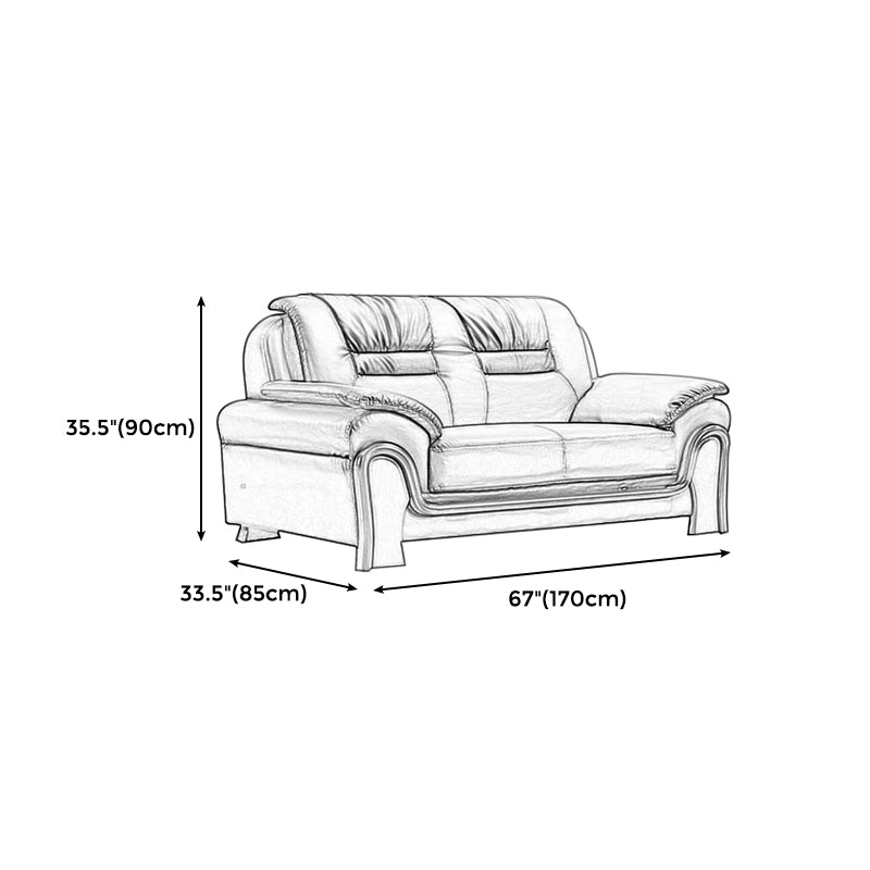 Traditional Sewn Pillow Back Sofa 35.43"High Rolled Arm Sofa, Black Clearhalo 'furn' 'furn_sofas' 'Furniture' 'furniture_sofas' 'kitchen' 'kitchen_sofas' 'Living Room Furniture' 'Sofa' 'sofas' 4638623