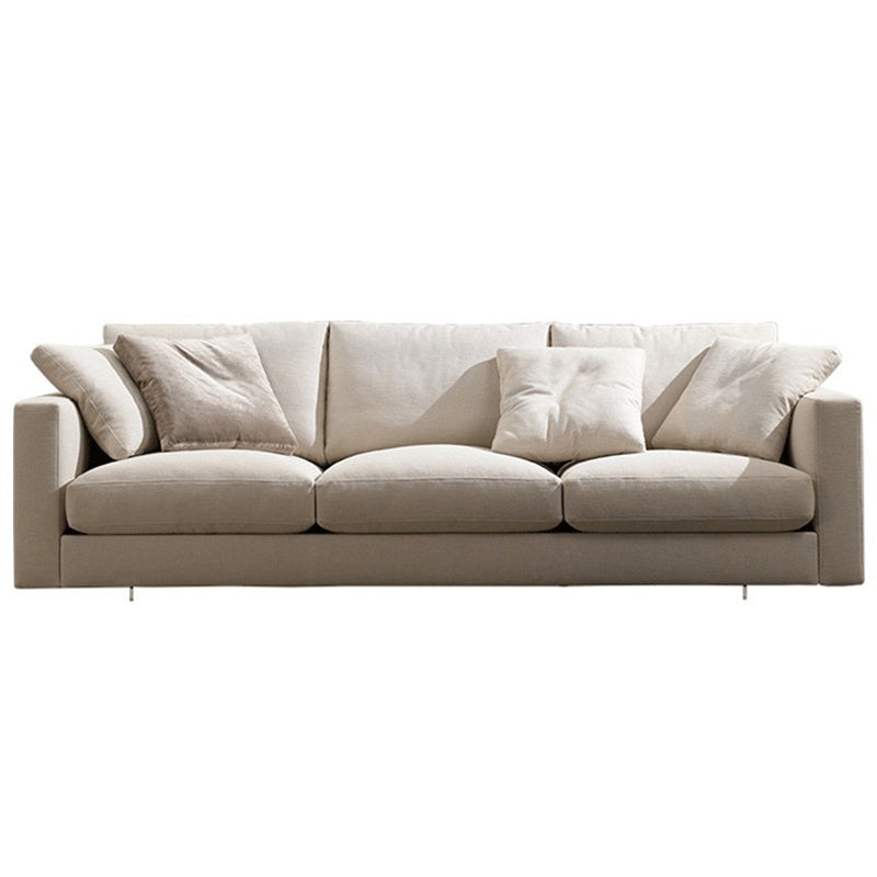 Square Armrest Latex/sponge Padded Fabric Design Wood Base Sofa Clearhalo 'furn' 'furn_sofas' 'Furniture' 'furniture_sofas' 'kitchen' 'kitchen_sofas' 'Living Room Furniture' 'Sofa' 'sofas' 4638703