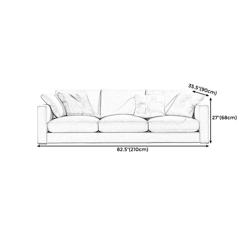 Square Armrest Latex/sponge Padded Fabric Design Wood Base Sofa Clearhalo 'furn' 'furn_sofas' 'Furniture' 'furniture_sofas' 'kitchen' 'kitchen_sofas' 'Living Room Furniture' 'Sofa' 'sofas' 4638713