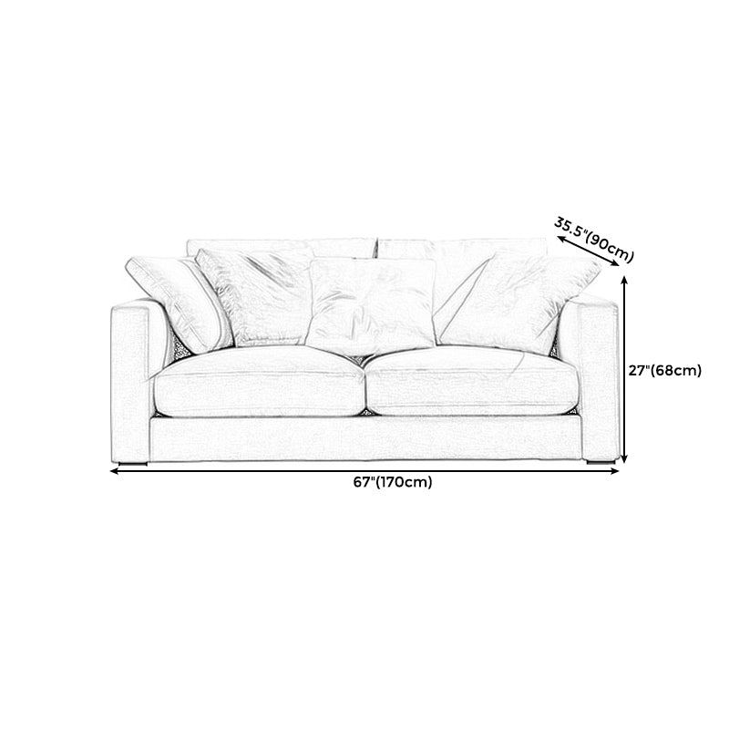 Square Armrest Latex/sponge Padded Fabric Design Wood Base Sofa Clearhalo 'furn' 'furn_sofas' 'Furniture' 'furniture_sofas' 'kitchen' 'kitchen_sofas' 'Living Room Furniture' 'Sofa' 'sofas' 4638715