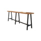 Brown Modern Style Bar Table Solid Wood and Black Iron Foot Coffee Shop Bar Table Without Chairs Clearhalo 'Bar Furniture' 'Bar Tables' 'bar_tables' 'furn' 'furn_bar_tables' 'Furniture' 'furniture_bar_tables' 'Kitchen & Dining Furniture' 'kitchen&dining_furn' 'kitchen' 4638762