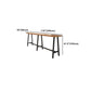 Brown Modern Style Bar Table Solid Wood and Black Iron Foot Coffee Shop Bar Table Clearhalo 'Bar Furniture' 'Bar Tables' 'bar_tables' 'furn' 'furn_bar_tables' 'Furniture' 'furniture_bar_tables' 'Kitchen & Dining Furniture' 'kitchen&dining_furn' 'kitchen' 4638766
