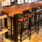 Modern Style Brown Bar Table Solid Wood and Iron with Footrest Coffee Shop Bar Table Clearhalo 'Bar Furniture' 'Bar Tables' 'bar_tables' 'furn' 'furn_bar_tables' 'Furniture' 'furniture_bar_tables' 'Kitchen & Dining Furniture' 'kitchen&dining_furn' 'kitchen' 4638775