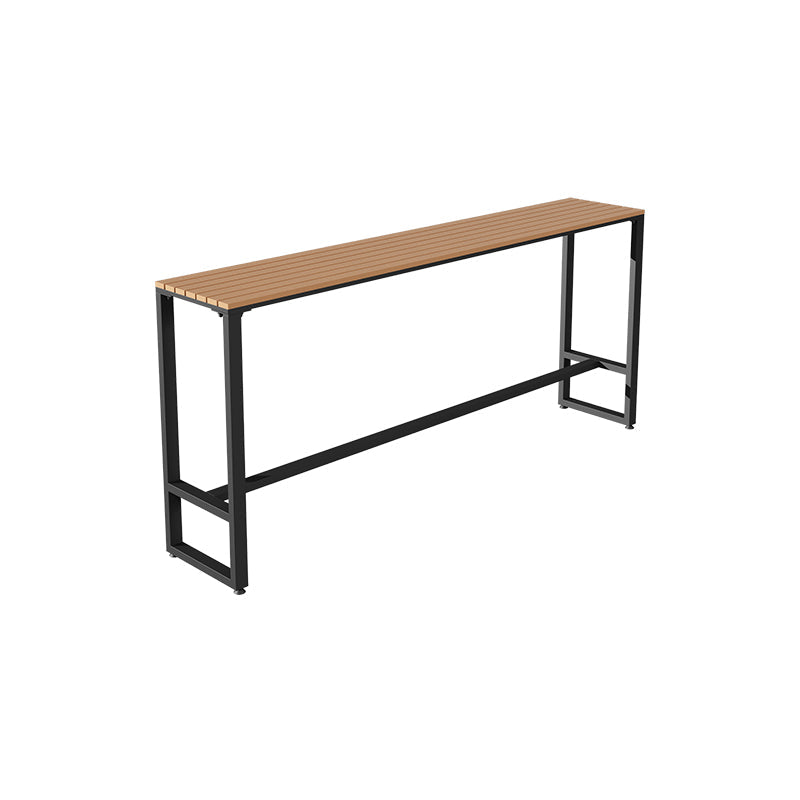 Modern Style Bar Table Solid Wood and Black Iron Base Coffee Shop Bar Table Without Chairs Clearhalo 'Bar Furniture' 'Bar Tables' 'bar_tables' 'furn' 'furn_bar_tables' 'Furniture' 'furniture_bar_tables' 'Kitchen & Dining Furniture' 'kitchen&dining_furn' 'kitchen' 4638828