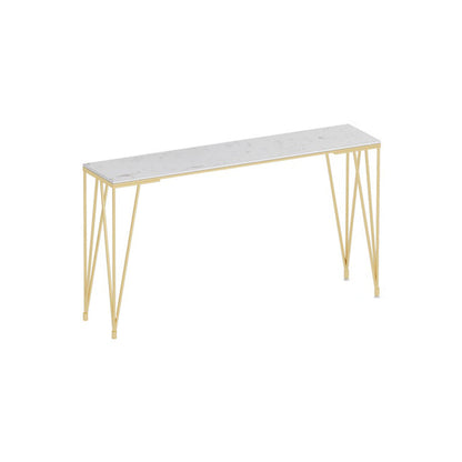 White and Black Glam Style Bar Table in Gold Metal Foot and Marble Milk Tea Shop Table White Without Chairs Clearhalo 'Bar Furniture' 'Bar Tables' 'bar_tables' 'furn' 'furn_bar_tables' 'Furniture' 'furniture_bar_tables' 'Kitchen & Dining Furniture' 'kitchen&dining_furn' 'kitchen' 4638847