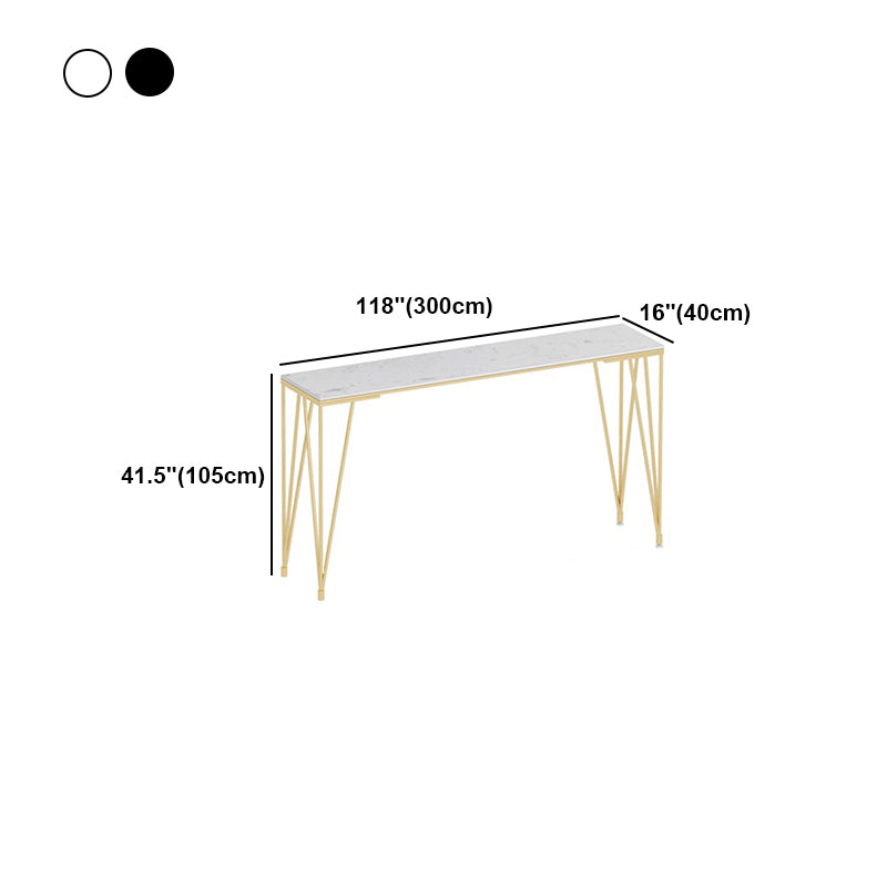 White and Black Glam Style Bar Table in Gold Metal Foot and Marble Milk Tea Shop Table Clearhalo 'Bar Furniture' 'Bar Tables' 'bar_tables' 'furn' 'furn_bar_tables' 'Furniture' 'furniture_bar_tables' 'Kitchen & Dining Furniture' 'kitchen&dining_furn' 'kitchen' 4638855