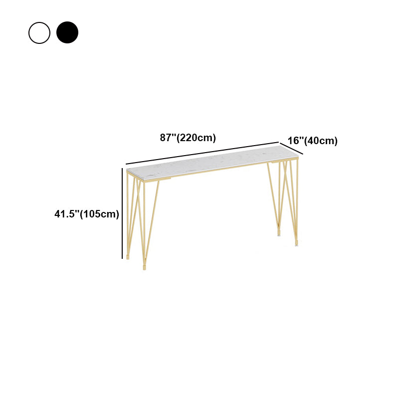 White and Black Glam Style Bar Table in Gold Metal Foot and Marble Milk Tea Shop Table Clearhalo 'Bar Furniture' 'Bar Tables' 'bar_tables' 'furn' 'furn_bar_tables' 'Furniture' 'furniture_bar_tables' 'Kitchen & Dining Furniture' 'kitchen&dining_furn' 'kitchen' 4638857
