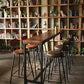 Brown Modern Style Bar Table Solid Wood and Black Iron Coffee Shop Bar Table 118.1"L x 15.7"W x 41.3"H Without Chairs Clearhalo 'Bar Furniture' 'Bar Tables' 'bar_tables' 'furn' 'furn_bar_tables' 'Furniture' 'furniture_bar_tables' 'Kitchen & Dining Furniture' 'kitchen&dining_furn' 'kitchen' 4638880