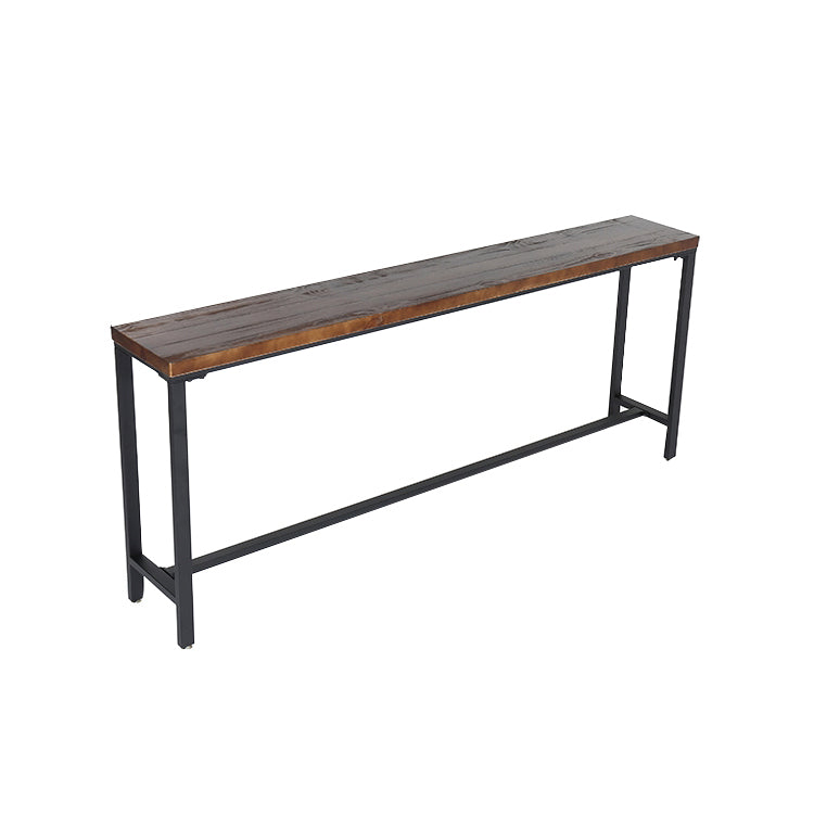 Brown Modern Style Bar Table Solid Wood and Black Iron Coffee Shop Bar Table Without Chairs Clearhalo 'Bar Furniture' 'Bar Tables' 'bar_tables' 'furn' 'furn_bar_tables' 'Furniture' 'furniture_bar_tables' 'Kitchen & Dining Furniture' 'kitchen&dining_furn' 'kitchen' 4638884