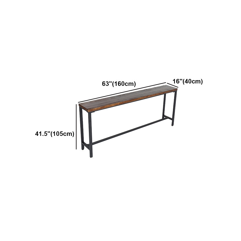 Brown Modern Style Bar Table Solid Wood and Black Iron Coffee Shop Bar Table Clearhalo 'Bar Furniture' 'Bar Tables' 'bar_tables' 'furn' 'furn_bar_tables' 'Furniture' 'furniture_bar_tables' 'Kitchen & Dining Furniture' 'kitchen&dining_furn' 'kitchen' 4638890