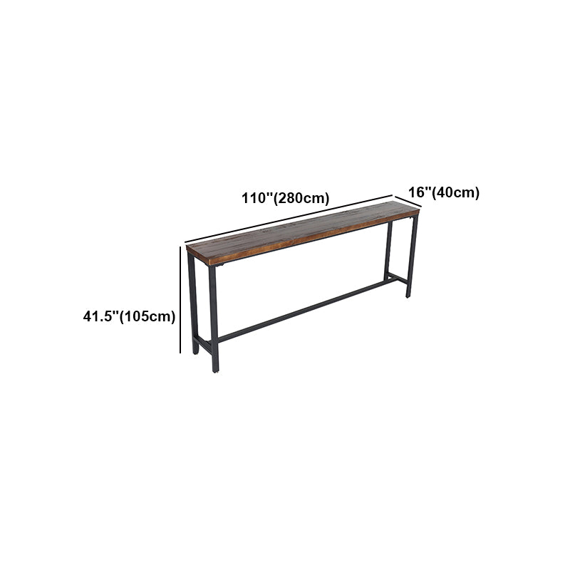 Brown Modern Style Bar Table Solid Wood and Black Iron Coffee Shop Bar Table Clearhalo 'Bar Furniture' 'Bar Tables' 'bar_tables' 'furn' 'furn_bar_tables' 'Furniture' 'furniture_bar_tables' 'Kitchen & Dining Furniture' 'kitchen&dining_furn' 'kitchen' 4638893