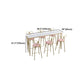 Glam Style White Table in Iron Top and Faux Marble Milk Tea Shop Bar Table Clearhalo 'Bar Furniture' 'Bar Tables' 'bar_tables' 'furn' 'furn_bar_tables' 'Furniture' 'furniture_bar_tables' 'Kitchen & Dining Furniture' 'kitchen&dining_furn' 'kitchen' 4638903
