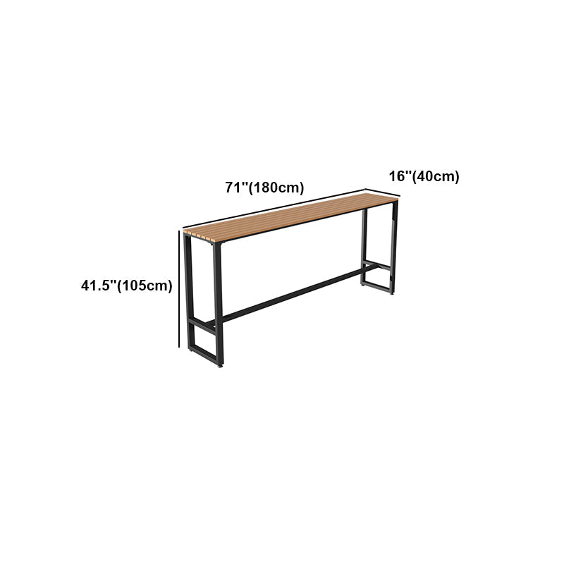 Modern Style Brown Bar Table Pine Wood and Iron Outdoor Bar Table Clearhalo 'Bar Furniture' 'Bar Tables' 'bar_tables' 'furn' 'furn_bar_tables' 'Furniture' 'furniture_bar_tables' 'Kitchen & Dining Furniture' 'kitchen&dining_furn' 'kitchen' 4638928