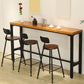Modern Style Brown Bar Table Pine Wood and Iron Coffee Shop Bar Table 86.6"L x 15.7"W x 41.3"H Without Chairs Clearhalo 'Bar Furniture' 'Bar Tables' 'bar_tables' 'furn' 'furn_bar_tables' 'Furniture' 'furniture_bar_tables' 'Kitchen & Dining Furniture' 'kitchen&dining_furn' 'kitchen' 4638930